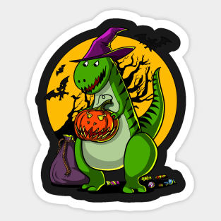 Halloween T-Rex Dinosaur Pumpkin Pumpkasaurus Scary Sticker